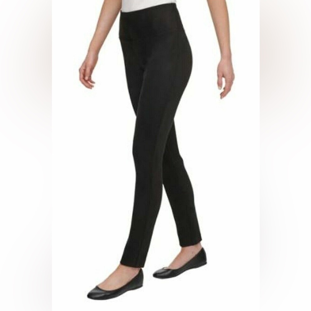 Andrew Marc Faux Suede High-rise Pull on Leggings Pants Black Sz Large